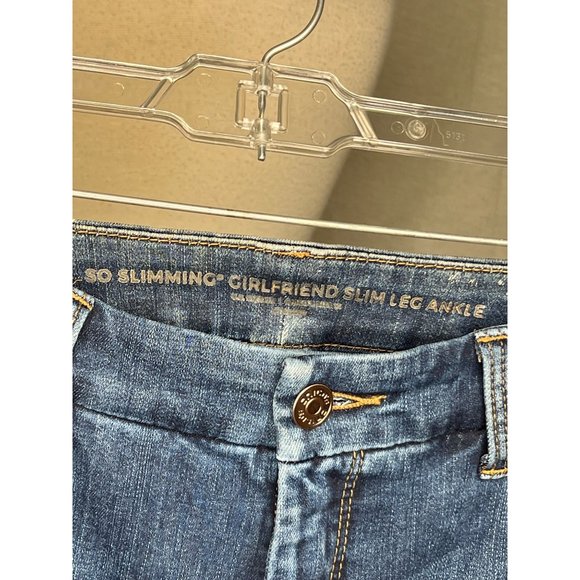 SO slimming girlfriend, slim leg, ankle jeans by Chicos denim sequence 5pocket - Picture 7 of 14